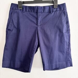 Banana Republic Women's 8 Navy Bermuda Chino Shorts 10" Inseam Dressy Classic